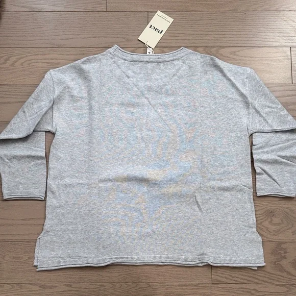 Pact Light Heather Gray Fine Knit Wide Neck Sweater - Picture 2 of 6